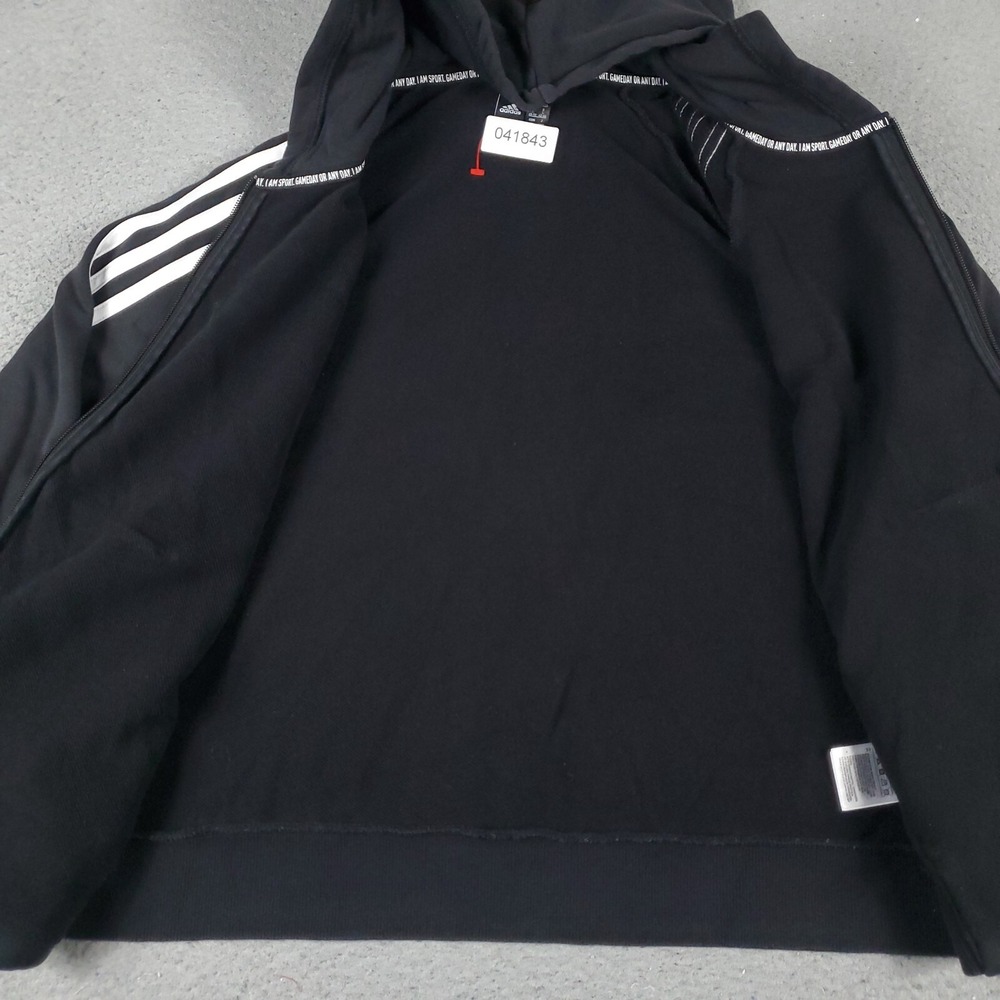 Adidas Sweater Womens Large Black Full Zip Up Hoodie Sweatshirt Ladies - Picture 6 of 11